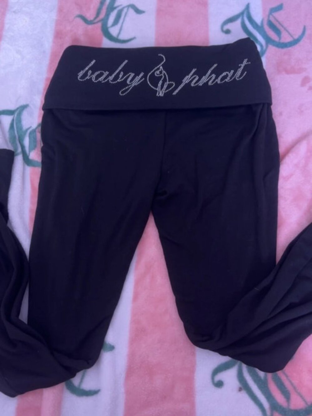 Baby Phat Fold Over Flared Leggings Size M